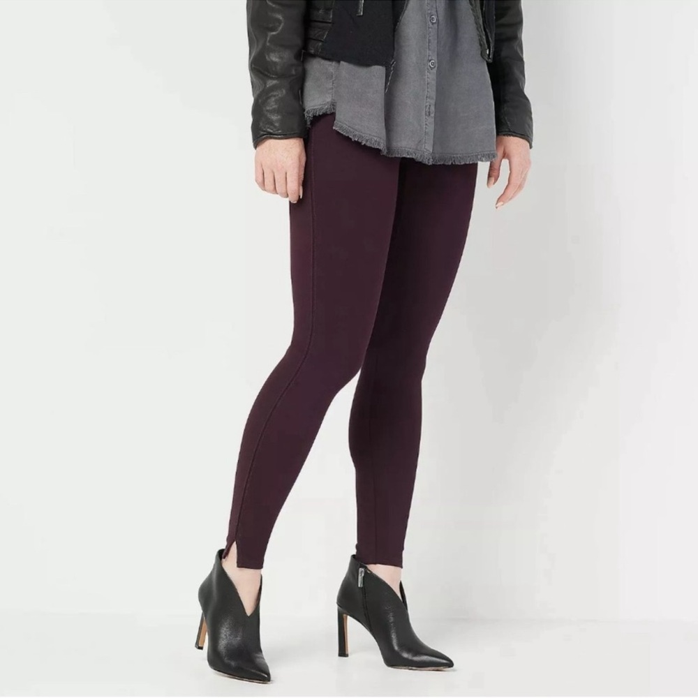 Spanx Ankle Length Ponte Hem Slit Leggings Size 1X  Brandywine Plum Color